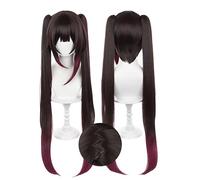 OSIAS Honkai Star Rail Sparkle Wig Long Brown Gradient Wig with Twin Ponytails