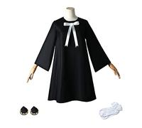 OSIAS Spy Family Anya Cosplay Outfit Anya Forger Costume Black Dress(140)