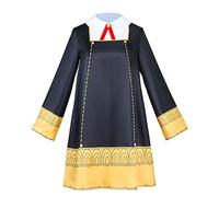 OSIAS Spy Family Anya Cosplay Outfit Anya Forger Costume Black Gold Dress(S)