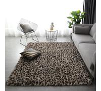 Osifoo Tie Dye Rugs Living Room Bedroom 60x120cm, 3 Layers of Materials, Beige Leopard Print Fluffy Upgraded 4cm Plush Rug, Soft, Comfortable and Warm, for Boy Girl Room