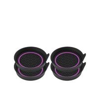Osilly 4PCS Car Cup Holder Coaster, Soft Non-Slip Insert Shockproof Vehicle Water Bottle Holder Mat, Auto Interior Drink Protection Pad Decor, Universal for SUV Sedan Truck (Purple/Black)
