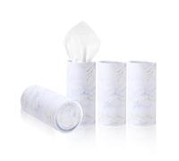 Osilly 4PCS Car Tissue Holder with Facial Tissues, Refillable Vehicle Tissue Cylinders for Cup Holder, Auto Interior Travel Tissue Box Round Container, Universal for SUV, Sedan, Truck (White)