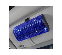 Osilly Bling Car Sunglass Holder for Sun Visor, Sparkling Crystal Leather Automotive Eyeglasses Mount Clip Organizer with Hidden Magnetic Closure for Men Women, Universal for SUV Truck Van(Blue)