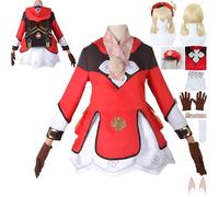 osimfy Anime Genshin Impact Klee Cosplay Costume Game Character Escoffier Furina Uniform Outfit Full Set Halloween Carnival Party Dress Up Suit with Wig Coat for Women (XS)