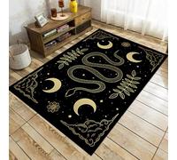 Osimiccp Snake Rug for Living Room,5'x7' Non Slip Gothic Rugs for Bedroom,Black Cool Printed Moon Carpet Home Decor