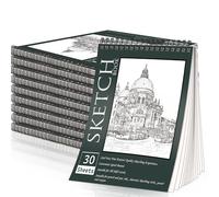 OSIMIG 10 Pack A4 Sketch Books Bulk,100gsm Thick Paper Spiral Bound Sketchbook Hardback Sketch Pad for Drawing and Sketching,Drawing Sketchbook for Adult Art School Classroom Supplies,300 Sheets Total