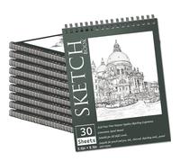 OSIMIG 10 Pack A5 Sketch Books Bulk,100gsm Thick Paper Spiral Bound Sketchbook Hardback Sketch Pad for Drawing and Sketching, Drawing Sketchbook for Student School Classroom Supplies, 300 Sheets Total