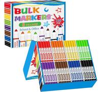 OSIMIG 160 Pack Washable Markers, 8 Colours Felt Tips Colouring Pens Bulk for Kids, Chunky Felt Tip Vivid Colouring Pens Broad Line Markers for Children, School Classroom Art Supplies