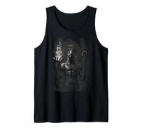 Osiris Egyptian God Ankh Black and White Pharaoh Tank Top