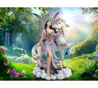 Osiris Trading UK Enchanted Resin Fairy and Unicorn Statue - Mystical Figurine, Whimsical Home Decor, Magical Fantasy Art, Collectible Sculpture