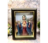Osiris Trading UK Framed Picture The Immaculate Heart of Mary Religious Wall Plaque Decoration
