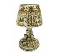 Osiris Trading UK Gothic Dragon Castle Lamp | 23.5 cm Resin Fantasy Light Ornament | Battery Operated Dragon Tower Home Decor Gift