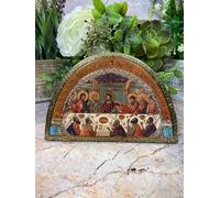 Osiris Trading UK Handcrafted Wooden Plaque of The Last Supper Icon: Inspirational Religious Art for Home Decor and Gifts