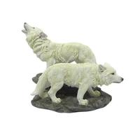 Osiris Trading UK Howling Arctic Wolves Sculpture - Intricately Handcrafted Resin Figurine 9.8 x 8.5 cm - Beautiful Gift for Wildlife and Wolf Enthusiasts