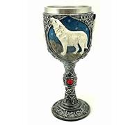 Osiris Trading UK Howling Wolf Goblet Chalice Gothic Decor Full Moon Medieval Style Ornament