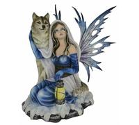 Osiris Trading UK Large Fairy and Wolf Companion Sculpture Statue Mythical Creatures Figure Gift