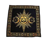 Osiris Trading UK Triple Moon Goddess Altar Tarot Cloth Sacred Geometry Pagan Wiccan Table Cover Decoration Wall Decor Yellow