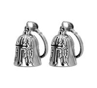 osiuujkw 2pcs Motorcycle Bell Lucky Charm Easy To Install For Touch Of Luck On Every Ride Guardian Bell Motorcycle Bells Alloy