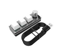 osiuujkw 3 Key Mini Keyboard Mechanical Keyboard OSU Fast Gaming Reaction And Media Control At Work Durable Up To 50 Million Times. 3 Key Mechanical With Knob USB Wired, white, Cable length 1M