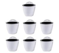 osiuujkw 7pcs/set Practical Flower Pot Self-Watering Wall Hanging Nursery Planter Self-watering Plant Flower Pot Resin, white 190