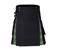 osiuujkw Cheap Scottish Mens Watches - for Games and Parties Wrist Watches for Men Cheap Linen for Female Pleated, Green Plus Black, XL
