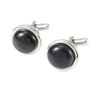 osiuujkw Classic Cufflink Cufflinks For Men Tuxedo Business Shirt Cufflinks Accessories Smooth Edge Comfortable Wear Cuff Links Mens Tuxedo Shirts Elegant, black, 1.7x1.7cm