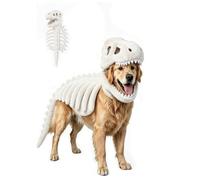 osiuujkw Dinosaur Skeleton Costume For Dogs For Halloween,White | Distinct Costume Combines Fun And Functionality Suitable For Daily Walks And Halloween Parties Dog Will Love