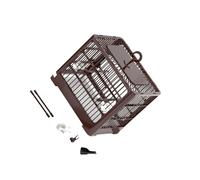 osiuujkw Easy To Clean Bird Cage With Slide Out Tray Sturdy Construction Budgies And Parrots Can Be Easily Folded Up Parrot Bird Cage Portable Villa Birdcage Budgie, brown, 30x26x23cm