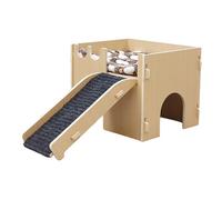 osiuujkw Hamster House Hideout Fun Small Animals Habitat Designed With Ladder Sleeping Space Playtime And Adventure Gerbil House Toys Wooden Hideaway Rabbit Habitats