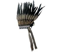 osiuujkw Indian Hat Headpiece Comfortable Wear Lightweight Role Playing Stage Shows Dance Parties And Festive Celebrations Carnival Decoration Accessory Men Women Headwear, Black Gray, 42x45cm