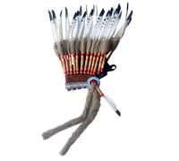 osiuujkw Indian Hat Headpiece Comfortable Wear Lightweight Role Playing Stage Shows Dance Parties And Festive Celebrations Carnival Decoration Accessory Men Women Headwear, Black White Gray, 42x45cm