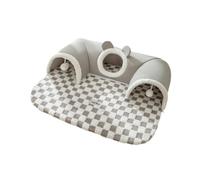 osiuujkw Interactive Cat Tunnel Outdoor Habitat With Foldable Cat Cubes House Provides Unique Adventure And Exercise For Indoor Cats Tunnel Bed For Indoor Small Animal, gray, M