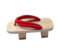 osiuujkw Japanese Wooden Clogs Nonslip Bottom Stage Performance Comfortable Sandals Flip Flops Craftsmanship Unique Style Wooden Sandals Clogs Women Flip Flops Fashion, Red, Size 40