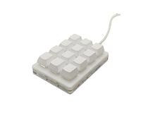 osiuujkw Keyboard K12 12 Keys Wire Numpad Backlight USB Multimedia Mouse User-Defined Keypad Multifunctional Desktop Computer, Brown Switch