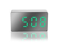 osiuujkw LED Digital Clock USB Rechargeable Tabletop Time Temperature Portable Alarm Electronic Decorations Wake Up Clocks, Green