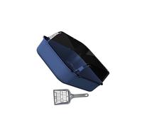 osiuujkw Open Top Kitty Toilet Sand Box Container With Splashproof Guard Allows Cats To Comfortably While Keeping Litter In Place Cat Litter Tray Cat Toilet Tray Pet Indoor Kitty, blue, 40x28x16cm