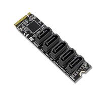 osiuujkw Pcie M2 Adapter ASM1166 Chip Scheme For High Speed Transmission Win7 Rgb Fan Pc Controller Sata Adapter Sata To Usb, Five bites