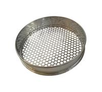 osiuujkw Portable Sand Sifter Lightweight Round Hole Sieve Household Cooking And Gardening Functions Making Sorting Blueberry Sieve Stainless Steel Garden Soil, Silver, 10mm