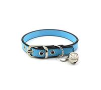 osiuujkw PU Leather Pet Collar Portable Detachable Solid Color Universal Adjustable Replacement Pets Necklace Choker with Bell