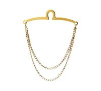 osiuujkw Refined Tie Clip Chain Fashion Mens Tie Clip Necktie Link Chain On Additional Elements For Outfit Wedding Business Banquet Formal Shirt Anniversary, Gold, 6cm