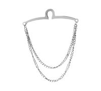 osiuujkw Refined Tie Clip Chain Fashion Mens Tie Clip Necktie Link Chain On Additional Elements For Outfit Wedding Business Banquet Formal Shirt Anniversary, Silver, 6cm