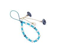 osiuujkw Straps Crystal Flower Pendant Lanyard Romantic Fashion Keychain Strap Hanging Rope Anti-lost Bracelet Car Purse Women, Blue