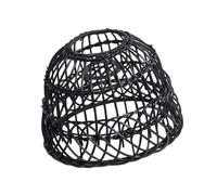 osiuujkw Vintage Handwoven Chandelier Lamp Shade For Home Classic Charm Elegant Woven Lampshade Complements Any Decor Hanging Swag Ceiling Lamp Twine Rattan Lampshades, Black, 21x15cm