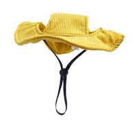 osiuujkw Visor Hat Puppy Sun Hat With Ear Holes Small Medium Dogs During Outdoor Adventures Dogs Cap Has Enough Brim To Wrap Forehead Pet Baseball Cap With Chin Strap For Dog, Yellow, L