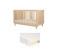Oska Cotbed & Essential Airflow Pocket Spring Cotbed Mattress Bundle - Oak Natural Oak