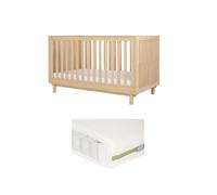 Oska Cotbed & Premium Pocket Spring Cotbed Mattress Bundle - Natural/Oak Natural Oak