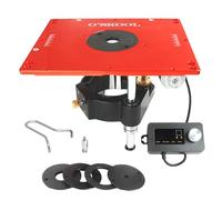 O'SKOOL Motorized Router Lift for 3-1/2" Routers, Fits BOSCH RA1181 RA1171 Tables, Digital Controller, 5 Insert Rings, Micro-Adjustment, CNC Aluminum Plate