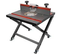 O'SKOOL Quick Convertible and Foldable Benchtop Trim Router Table with Insert Plate Kit
