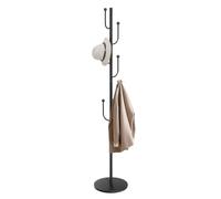 OSKOPWRC Cactus Shape Coat Rack, Metal Clothes Stand with Natural Marble Base, Heavy Duty Freestanding Coat Tree with Multi Hooks for Bags and Jackets, Modern Entryway Organizer Balck+Black