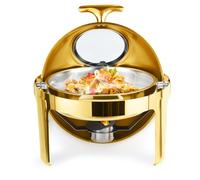 OSKOPWRC Chafing Dishes for Buffet, 6.5QT Stainless Steel Round Chafing Dish Buffet Set with Visible Lid, Large Capacity Food Servers & Warmers, Chafers for Parties, Weddings & Events 1 Set
